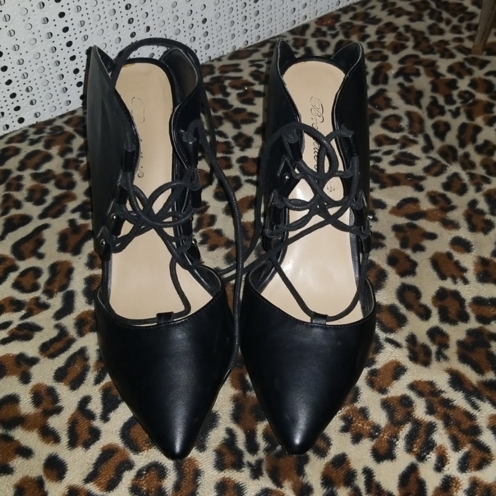 Faux Leather lace up step ins